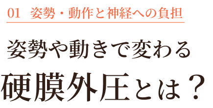 01.姿勢・動作と神経への負担 姿勢や動きで変わる硬膜外圧とは？